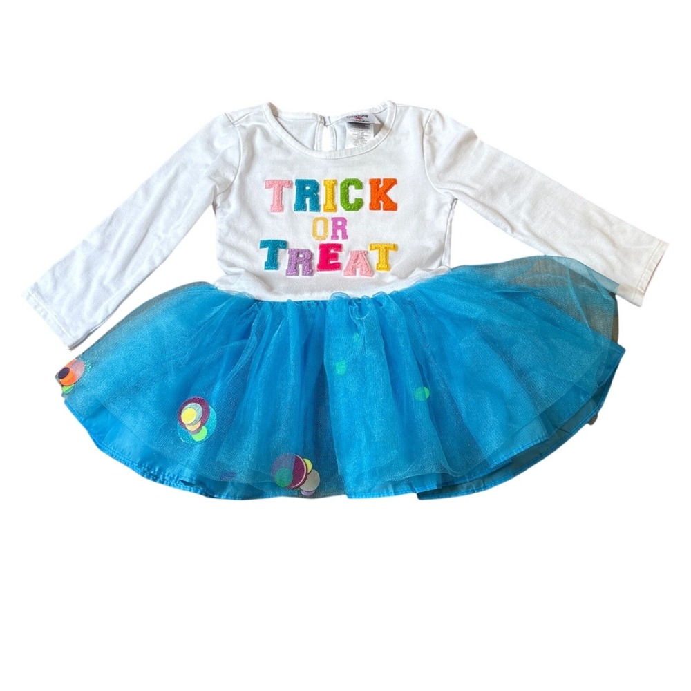 Counting Daisies Trick or Treat Dress Kids White Blue Tutu Halloween SIZE 3T